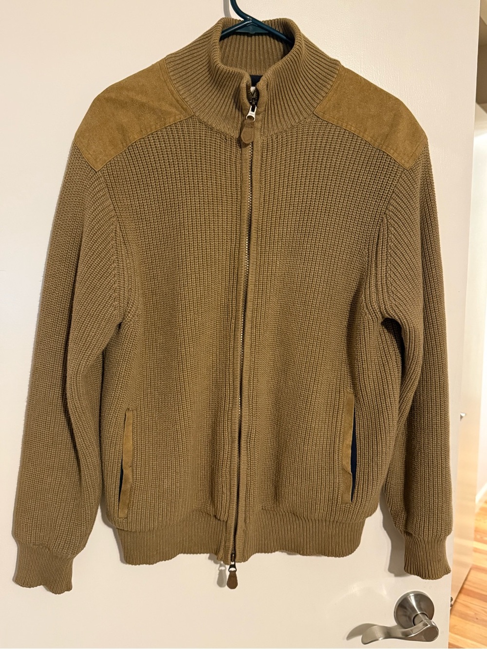 Orvis Men's Zip-Front Knit Sweater Jacket in Tan